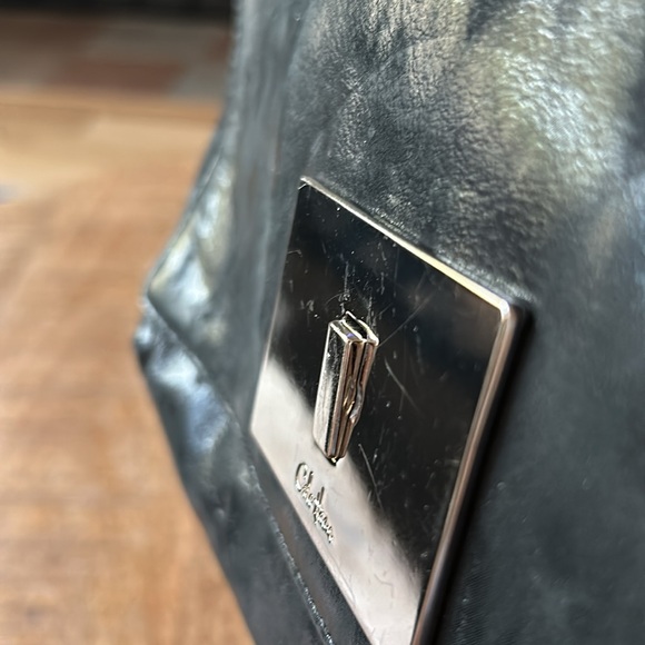 Cole Haan Black Leather Chain Link Bag - Picture 2 of 6